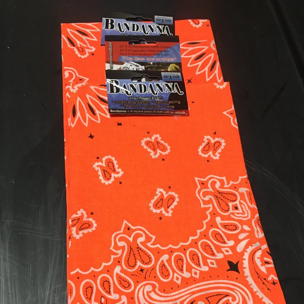 NEON ORANGE BANDANA SET OF 3
